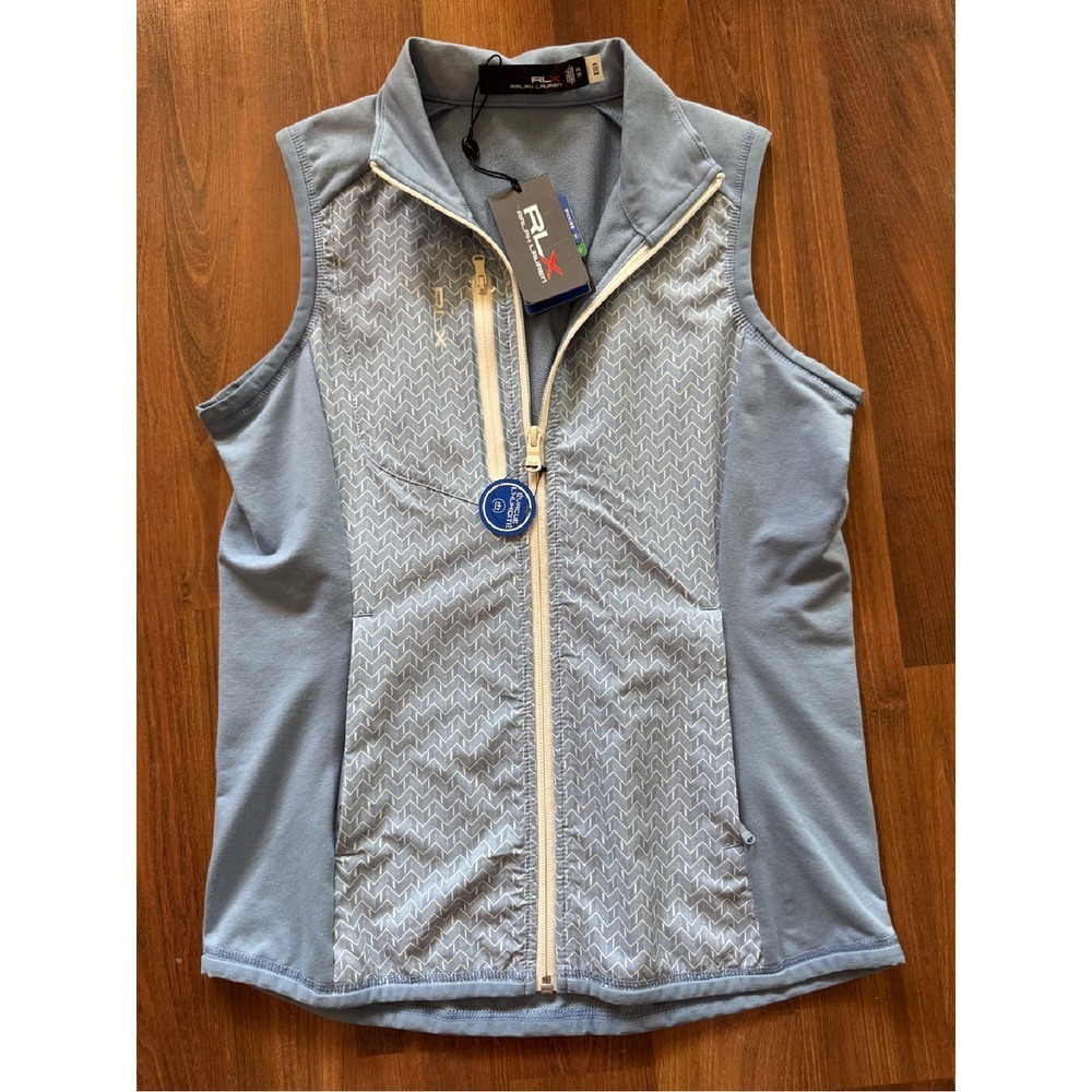 Ralph Lauren RLX Vest Tech Terry Blue Golf Full Zip Size‎ XS New NWT